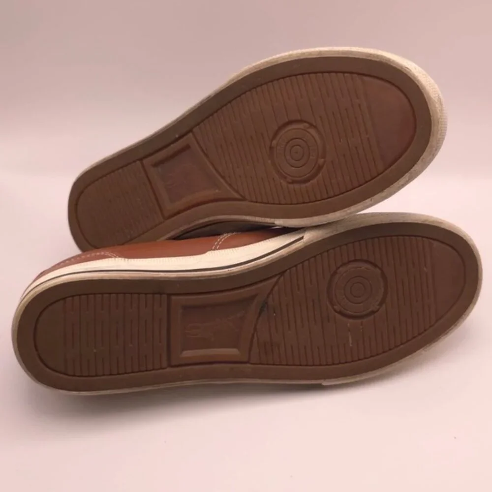 POLO RALPH LAUREN VAUGHN Size 8 D‎ Brown SOFT LEATHER Lace Boat Shoes Men's